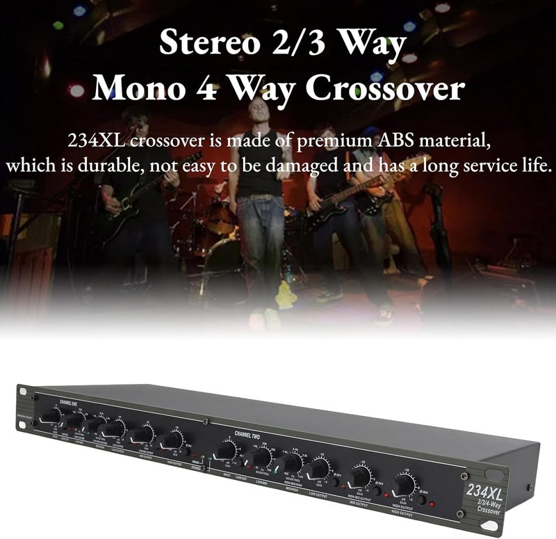 Yoidesu 234XL Crossover, Stereo 2/3 Way Mono 4 Way Crossover, Professional Sound Peripheral Equipments High Precision Stereo Crossover for Outdoor Stage Performance - Image 5